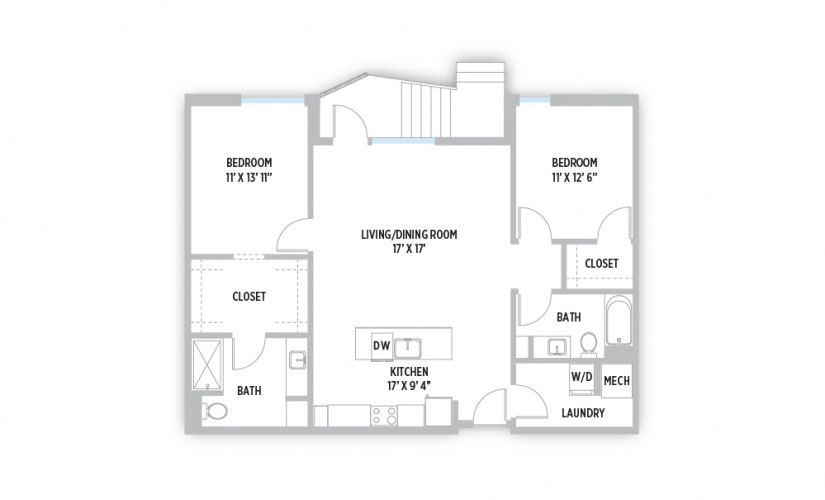 Frida 2 bed 2 bath onsuite bath 