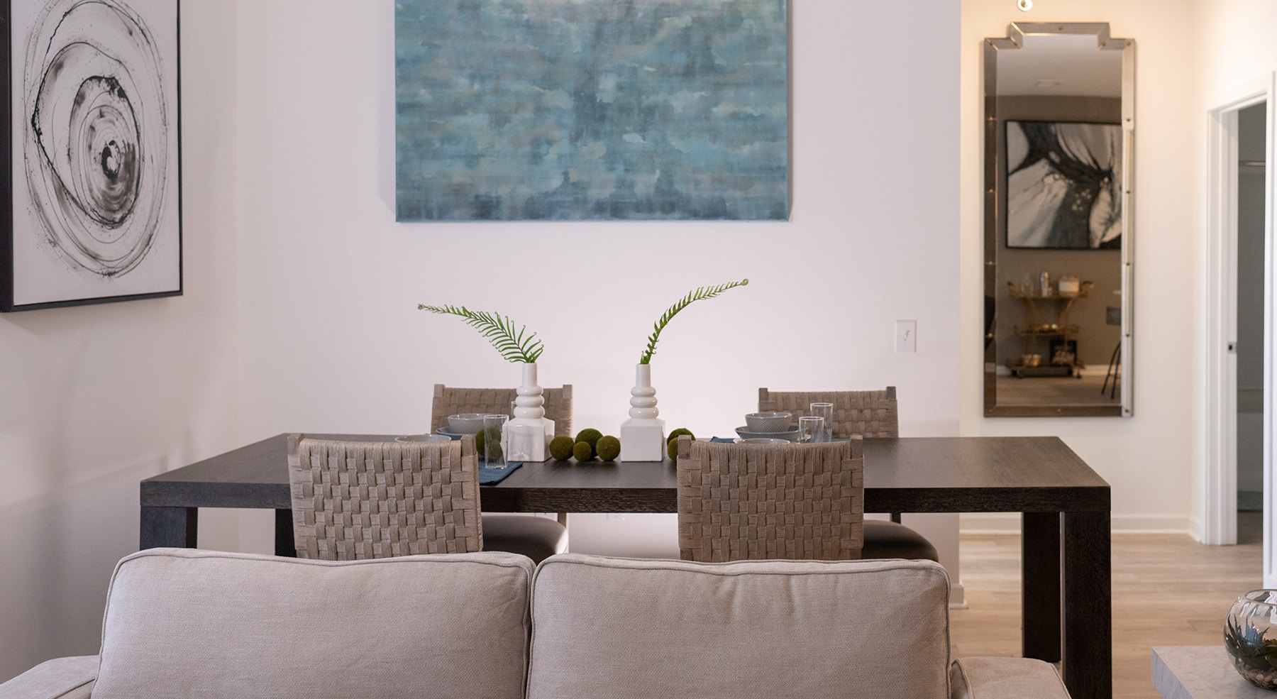 room with table and chairs