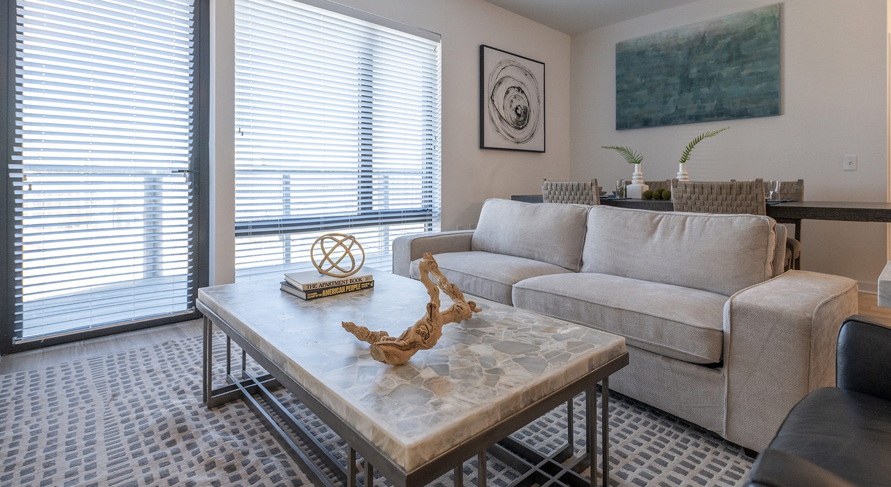 living room with couch and coffee table